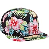 OTTO SNAP Hawaiian Pattern Square Flat Visor 6 Panel Pro Style Snapback Hat