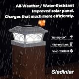 Siedinlar Solar Post Cap Lights 2 Pack 4x4 5x5 6x6 Weatherproof White view 5
