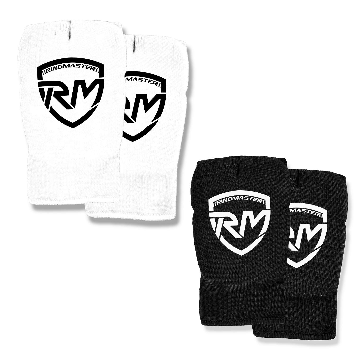 RingMaster Sports Elastic Hand Pads Mitts Slip on Martial Arts Karate Unisex (Black, Large) — image 1