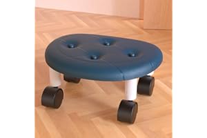 KitchLife Mobile Low Rolling Stool with 360° Swivel Wheels & ABS Plastic Surface, Peacock Blue - Comfortable, Heavy-Duty, Ideal for Cleaning Kitchen Floor, Lower Cabinets, Packing and Playing