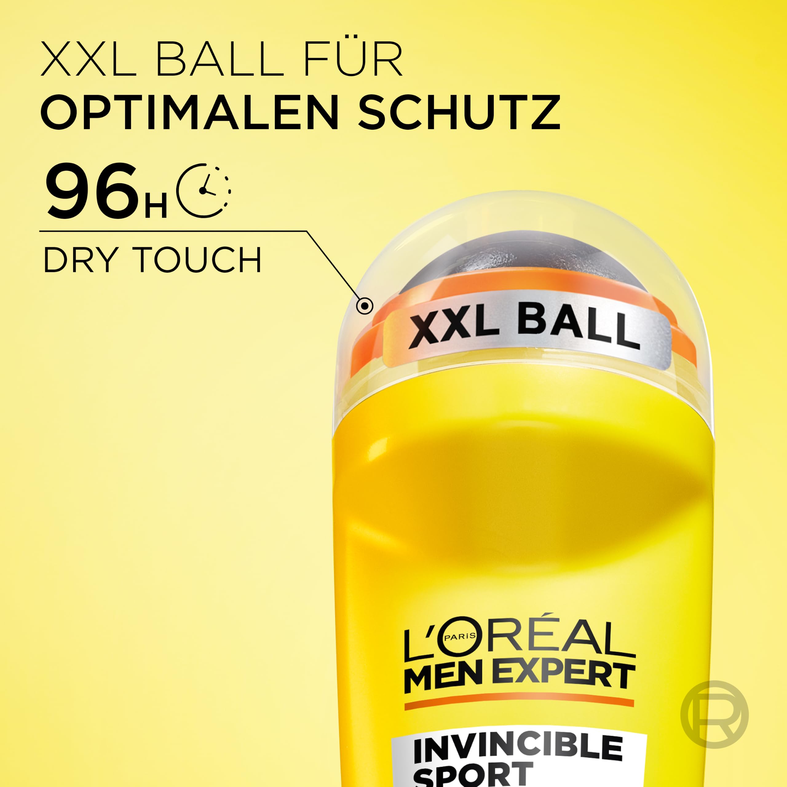 L'Oréal Men Expert Kompaktes Deo für Männer, Langanhaltender Deoroller gegen Schweiß mit 96 Stunden Wirkung, Invincible Sport, 6 x 50 ml 4