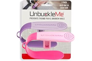 UnbuckleMe Car Seat Buckle Release Tool (As Seen on Shark Tank) - Easy Opener Aid for Arthritis, Long Nails, Older Kids - Button Pusher for Infant, Toddler Car Seats (2 Pack, Pink & Purple)