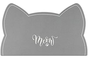MOFONKY Cat Food Mat Feeding Mats: Absorbent Cats Bowl Matt for Food and Water - No Stain Pet Placemats for Floor Waterproof