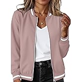 Magritta Women's Bomber Jacket Casual Coat Zip Up Outerwear Windbreaker Fall Jackets for Women Trendy