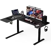Acrolix L Shaped Standing Desk 59 inch Electric Height Adjustable Desk, Reversible Study Writing Gaming Computer Desks with S