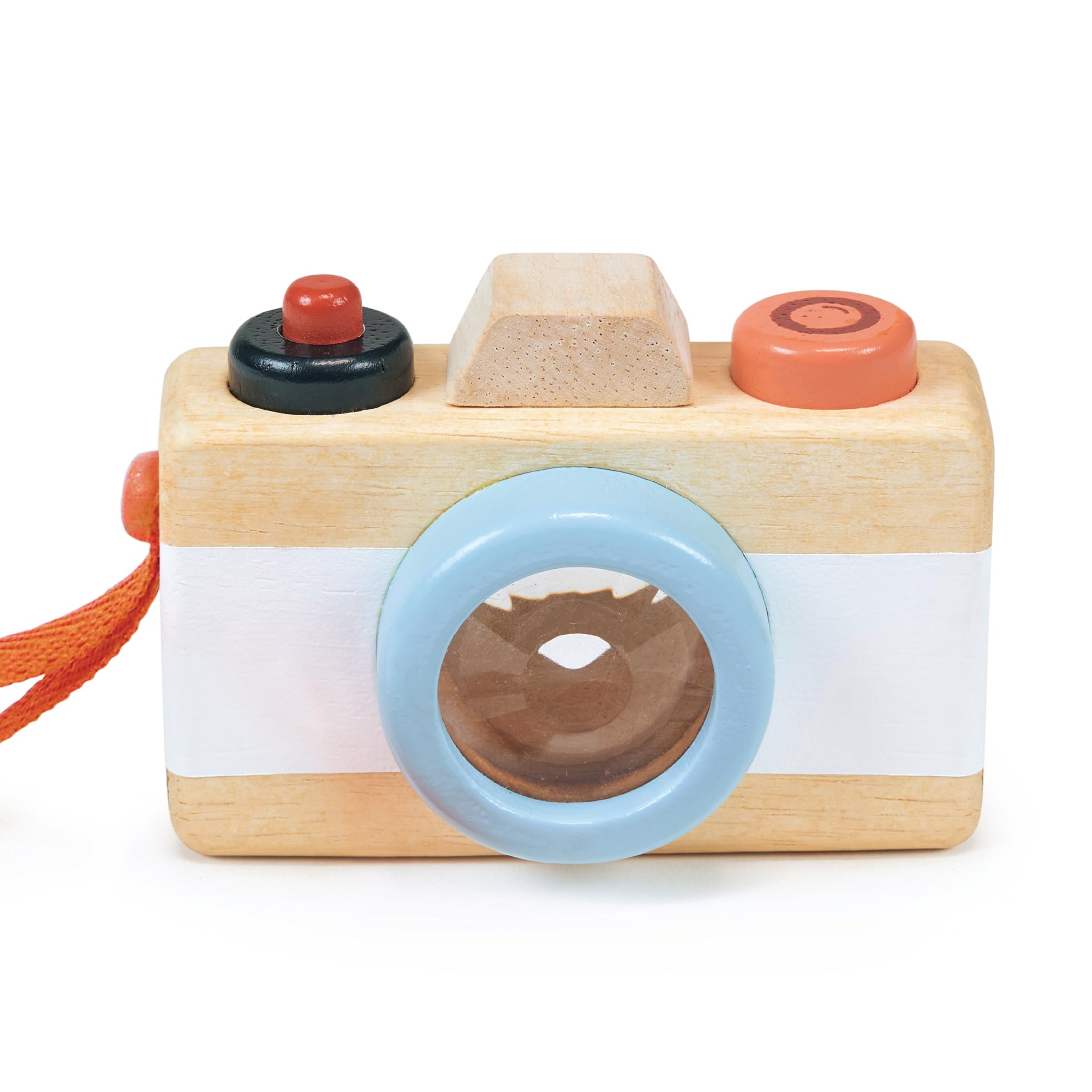 Mentari Toys - Camera - Wooden Pretend Camera Toy for Toddlers with Kaleidoscope Lens - Early-Learning Camera for Sense Stimulation and Motor Skills - Portable Toy for Imaginative Play - Age 2+