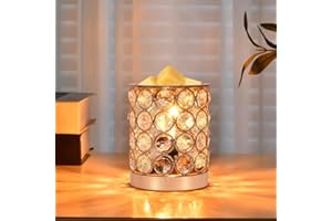 NAWAZA Crystal Wax Melt Warmer Candle Wax Warmer for Scented Wax 2 in 1 Wax Melts Fragrance Warmer Wax Cubes Melter Home Office Deco Night Light Valentines Day Birthday Gifts for Women Mom Girl(01-Gold)