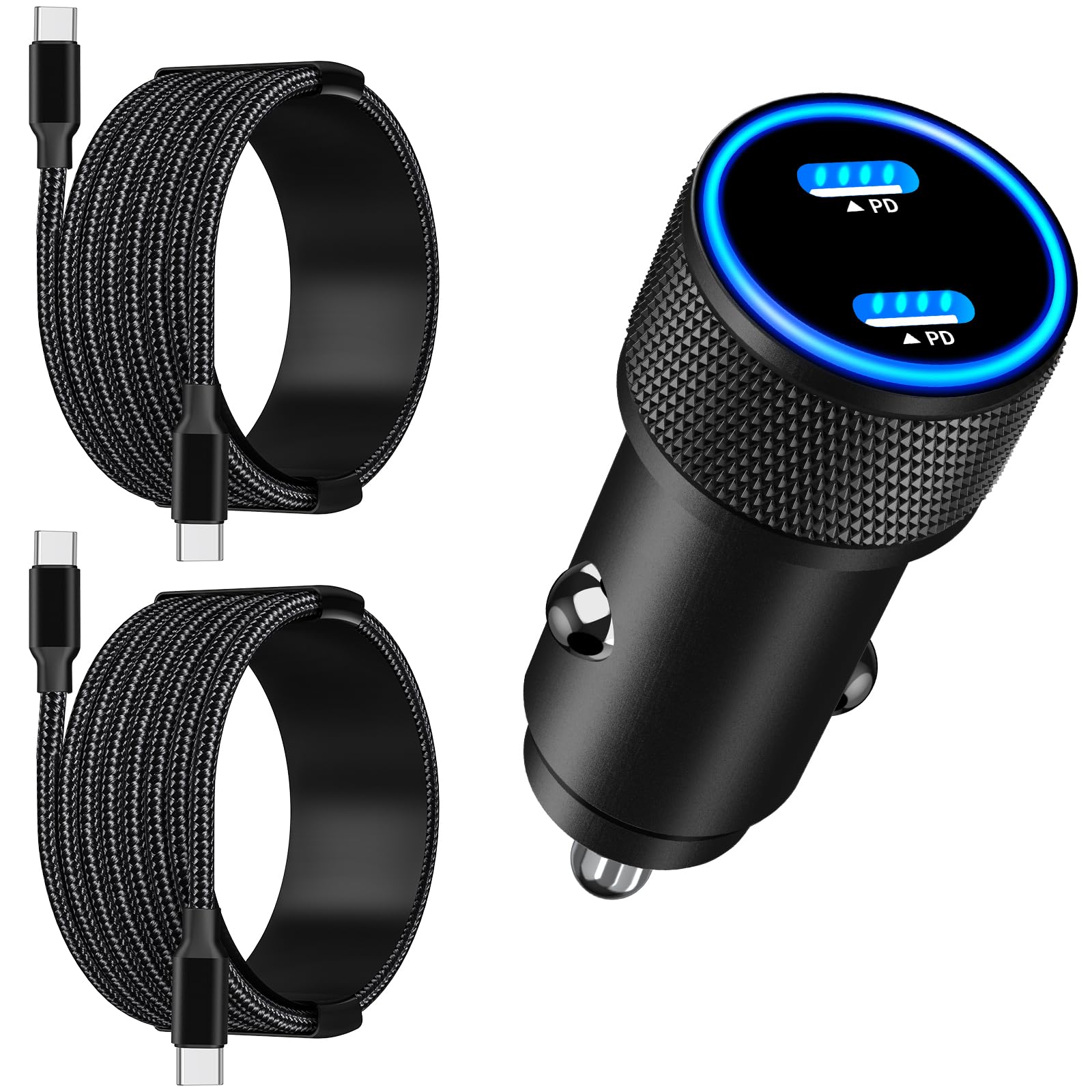 Photo 1 of [Apple MFi Certified] iPhone 17 Car Charger, Linocell 90W USB C Car Charger Dual PD Power Cigarette Lighter Adapter with 2Pack Type C Braided Cable for iPhone 17/17 Pro Max/16/15/Galaxy S25/S24/Pixel