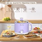 Vocha 1.6L Electric Hot Pot with Keep Warm Dual Power 250W/600W Purple view 5