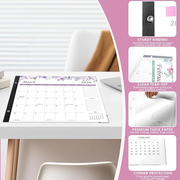 DESK CALENDAR 2026-2027 – 22″ X 17″ LARGE DESK CALENDAR RUNS FROM JANUARY 2026 TO JUNE 2027