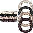 Scrunchies Hair Ties Silk Satin Scrunchy, WantGor Women 4PC Pure Mulberry Silk Skinny Elastic Scrunchies Hair Bands Bracelets