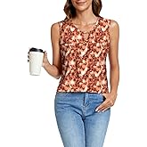 DESUNLUX Womens Summer Tops Sleeveless Tank Tops Cute Loose Fit Dressy Casual Flowy Blouses Shirt Trendy Tunic Outfits