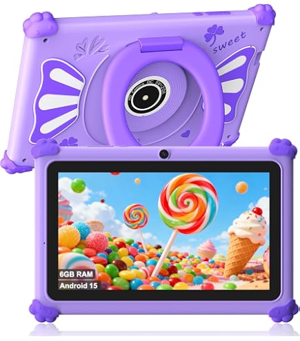 Ascrecem Tablette pour Enfant 10 Pouces Android Tablette Enfants avec WiFi IPS Display,Double Caméra,2Go+32Go ROM,Quad Core,ContrôLe Parental,Tablette Tactile Educative (Bleu