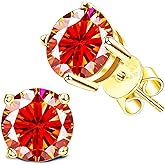 Moissanite Earrings，2ct D Color VVS1 Clarity Solitaire Round Cut Earrings S925 Sterling Silver for Women Men Moissanite Stud Earrings