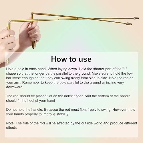 Jadive 3 Pieces Divining Rods Copper And Dowsing Pendulum For Ghost Hunting, Energy Healing, Divining Water Includes 2 Retractable Rods With Copper Handle And 1 Pendulum Pendant(Silver - View #4