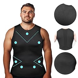 Odoland 3 Pack Men Compression Shirt, Gynecomastia