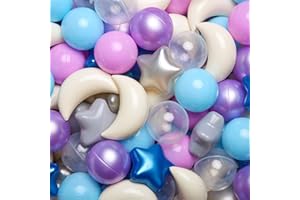 GOGOSO Ball Pit Balls Stars Moons Balls for Toddlers - Soft and Gentle Balls for Sensory Play and Exploration at Home or Ourdoor, Birthday Party Decoration