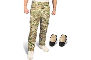 HANSTRONG GEAR Airsoft Pants with Knee Pads Tatical Pants Men Combat Trousers Multiple Pocket Hook-and-Loop Adjuster