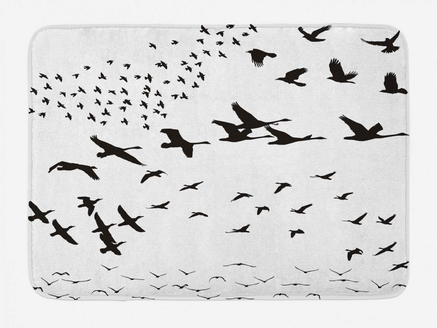 Flying Flock Of Birds Monochromatic Silhouette Freedom Themed