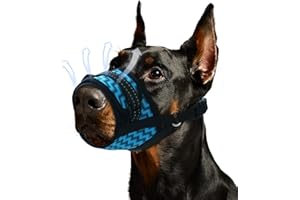 PAWFUN Dog Muzzle, Soft Pet Muzzle for Large Dogs Anti Biting Barking Chewing, Breathable No Bark Dog Muzzles with Reflective & Adjustable Strap Suitable for Small Medium Large Sized Dog