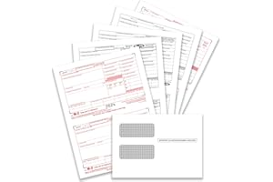 RSGIFT W2 Forms 2024,6 Part Tax Forms,Complete Laser W-2 Tax Forms and W-3 Transmittal Kit,25 Employee Kit of Laser Forms,Compatible with QuickBooks and Accounting Software,25 Self Seal Envelopes Included