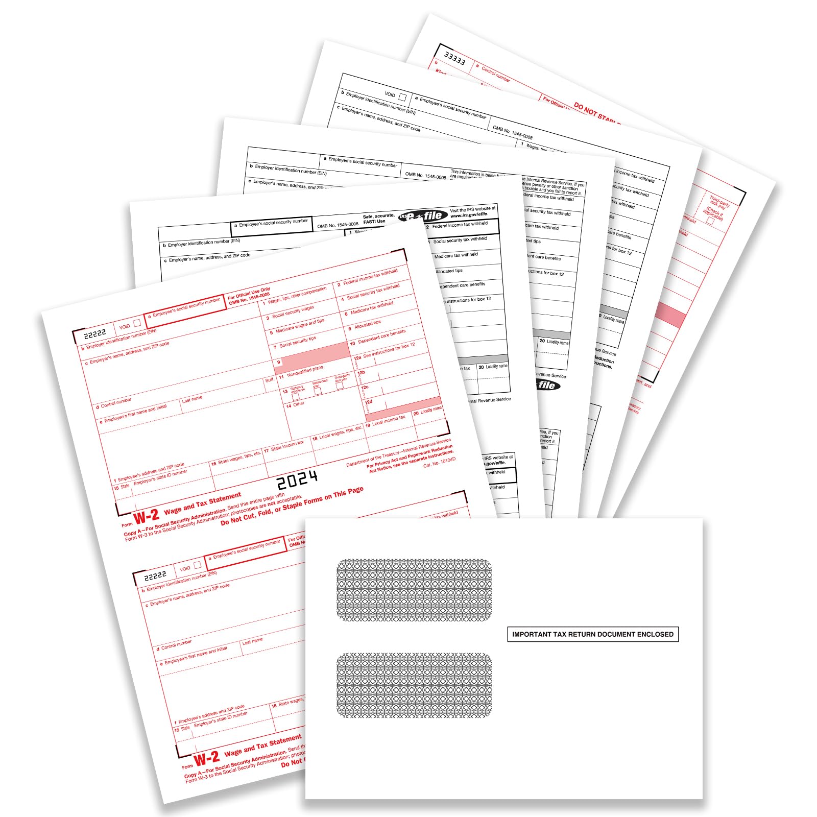 W2 Forms 2024,6 Part Tax Forms,Complete Laser W-2