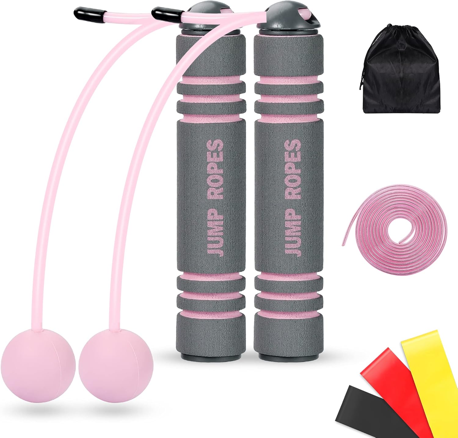 Ropeless Jump Rope Set for Fitness 2 in 1 Cordless Weighted Skipping