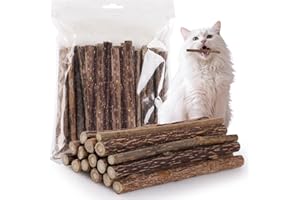 GeeRic Silvervine Sticks for Cats, 30-Stick Catnip Matatabi Chew Sticks, Natural Safe Catnip Alternative for Cat Kitten Kitty