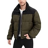 Flygo Mens Puffer Jacket Winter Coats Water Resistant Long Sleeve Zip Up Lightweight Quilted Down Jackets