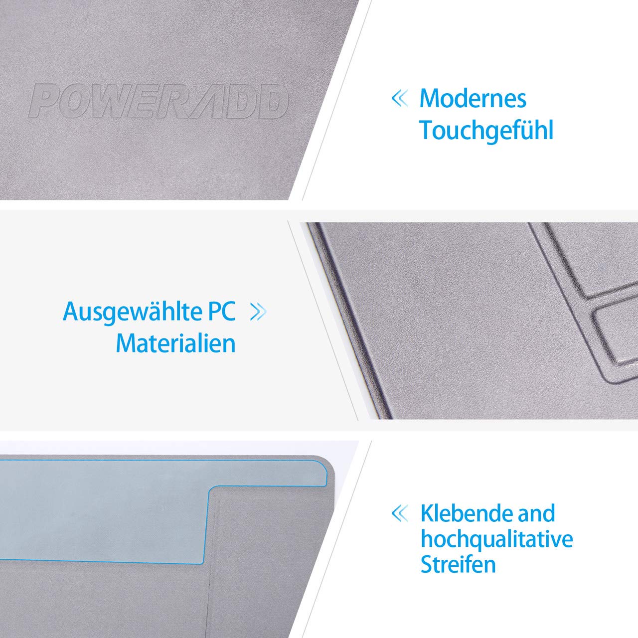 POWERADD unsichtbarer Laptopständer Invisible Notebook Ständer verstellbar, Tragfähigkeit bis 10kg, ideal für unterwegs, grau