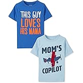 The Children's Place Unisex-Baby and Toddler Dinos,Animals,Cars Short Sleeve Graphic T-Shirts,2 Pack