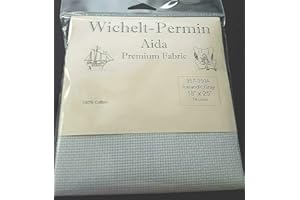 WICHELT-PERMIN Wichelt Permin Aida Premium Fabric 14 Count 18" x 25" Icelandic Gray