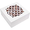 NPLUX 20 Pack Pie Boxes 10x10x3inch Bakery Boxes with Window Dessert Pastry Boxes Pie Boxes 10 inch for Pies,Cheesecake and Chocolate Covered Strawberries (White)