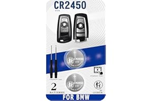 UUAM 2 Pack CR2450 Key Fob Battery Replacement for BMW 2,3,5,6,7 Series, X3, X4, etc(2009-2018) 320i 320xi 328i 328xi 335i 335is 335xi F22 F45 F46 528i 528xi 535i 535xi 550i 550xi F32 (Check Fitment Guide)