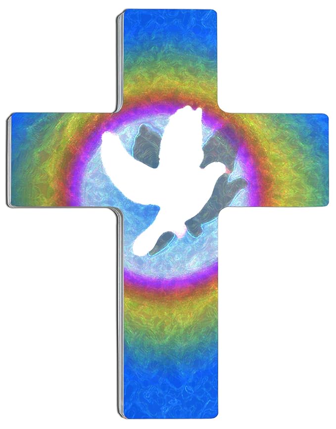 metALUm Exklusives Wandkreuz aus Metall und Acrylglas | Taube | #55001B