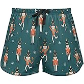 JHKKU Pajamas Shorts Comfy Sleep Bottoms Christmas Nutcracker for Women's with Pockets Soft Lounge Summer Loung Pj Boxer Short Pants S