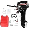 awolsrgiop 2 Stroke 18HP Outboard Motor Gas-Powered Water Cooling Boat Engine Long Shaft Tiller Control 246CC Heavy Duty Fishing Boat Kayak Engine Outboard Motors Boat Engine Motor