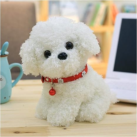Amazon ぬいぐるみ 1ピース22cmかわいいぬいぐるみ犬鈴のぬいぐるみ柔らかいカワイイ子犬子供おもちゃの漫画動物人形の誕生日プレゼント Color White And Red Bell Ysjjrgn 生活雑貨 通販