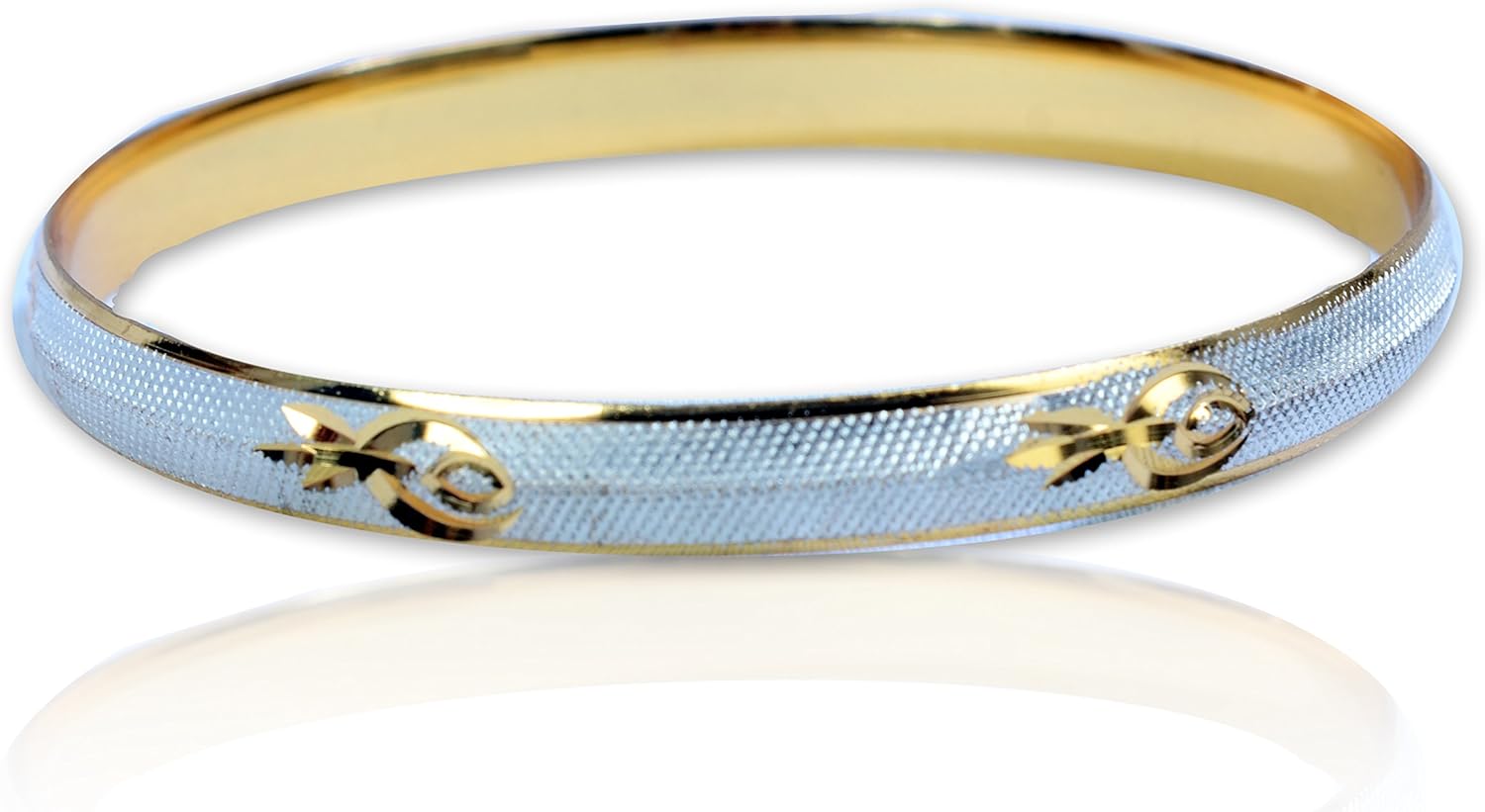 M'VIR Golden Iron Sikh/Punjabi Kada/Kara Bracelet for Kids