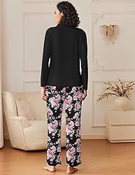 Ekouaer Women's Pajamas Sets Button Down Long