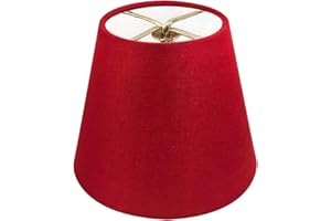 Royal Designs, Inc. Clip On Chandelier Shade CS-1103-6RED, Red Fabric, 4 x 6 x 5.5