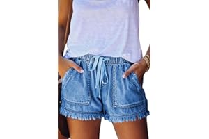 YOCUR Womens Lightweight Shorts Casual Baggy Trendy Short Pants Elastic Waist Drawstring Comfy Shorts