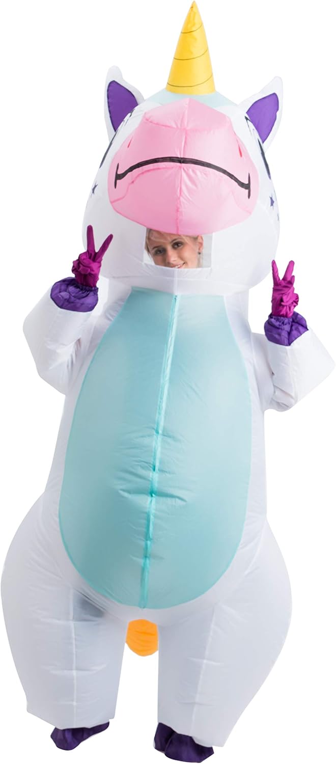 Spooktacular Creations Full Body Unicorn Inflatable Costume Adult (White): Clothing
