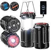 4 Pack Collapsible LED Camping Lantern, Consciot USB C Rechargeable and Battery Powered 2-in-1 Emergency Light with Flashlight and Magnetic Base, Power Outages Hurricane Supplies Survival Kits