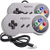 2 Pack USB Controller for SNES Retro Gaming, miadore SNES USB Classic Gamepad Joypad Gamestick for Windows PC MAC Linux Retropie Raspberry Pi 3