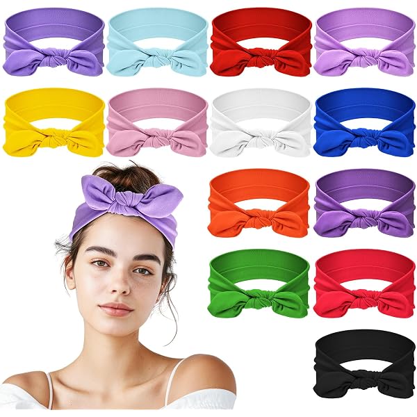 WEBBYBEAR 16 Bunte Stirnbänder Für Mädchen – Mit Abnehmbaren Hasenohren, Weich & Elastisch
