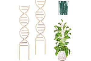 OYOEETD 17.5 Inch Indoor Plant Trellis for Climbing Plants,Small Garden Trellis for Potted Plants,with Moisture-Proof Layer Plant Stakes for Indoor Plants Accessories Hoya,Flower,Monste (Wooden-2pk)