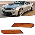 KYYET Amber Lens Front Bumper Side Marker Light Assembly Compatible with 2010-2015 Chevrolet Camaro Replace GM2551197 GM2550197