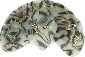 Fender 351 Premium Celluloid Guitar Picks, 12-Pack, Abalone, Medium
