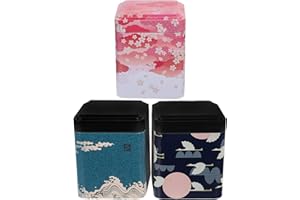 COLLBATH 3pcs Tin Tea Canisters Set with Sealing Lids Vintage Style Storage Random Color Assorted style
